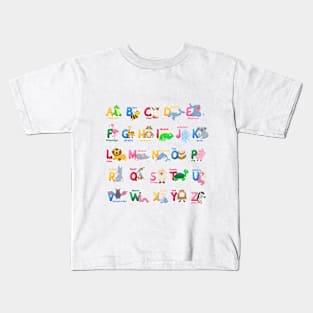 Alphabet Animals Letter design Kids T-Shirt